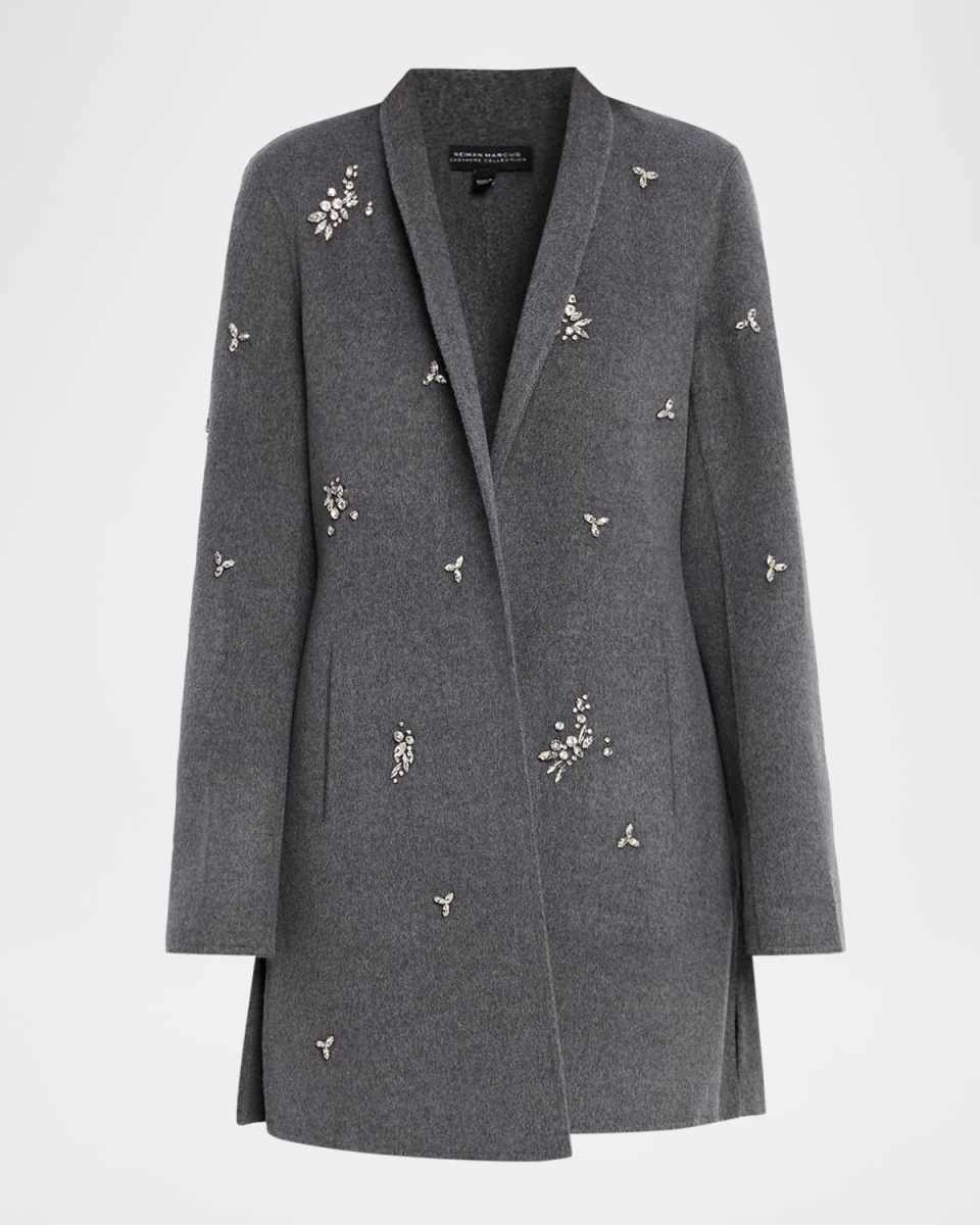 Double-Faced Cashmere Embellished Coat